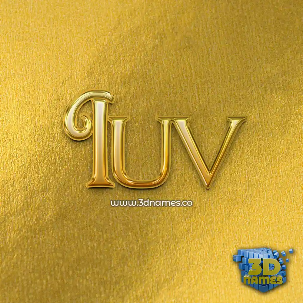 iuv in All Gold style - 3D name wallpaper