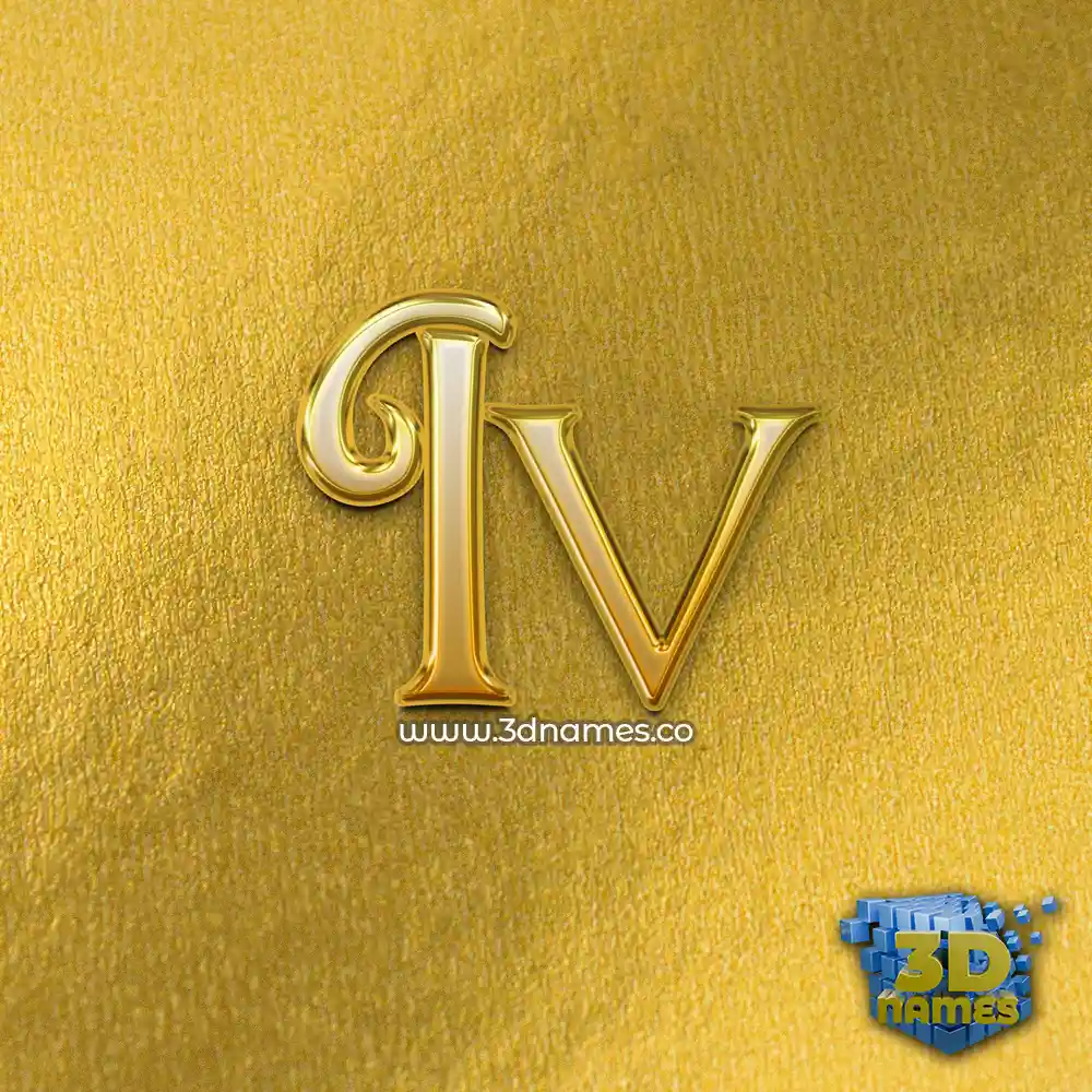 iv in All Gold style - 3D name wallpaper