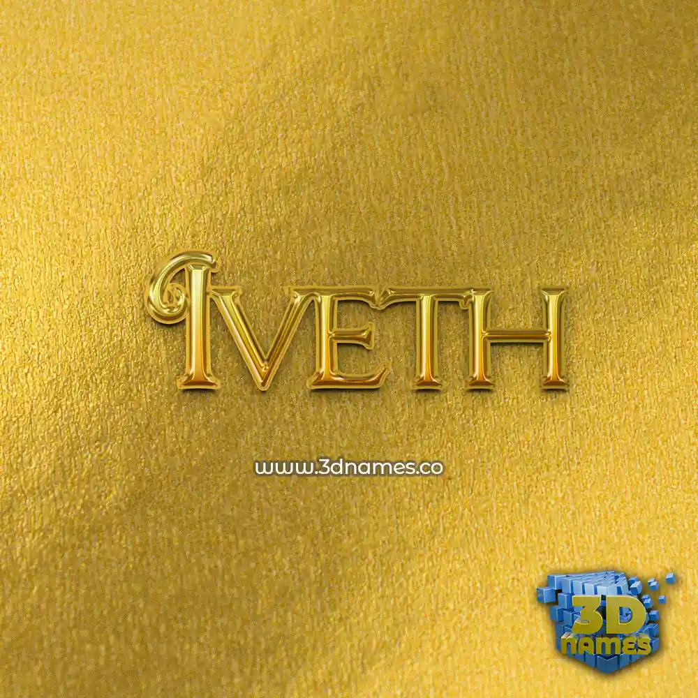 iveth in All Gold style - 3D name wallpaper