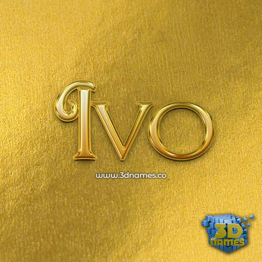 ivo in All Gold style - 3D name wallpaper