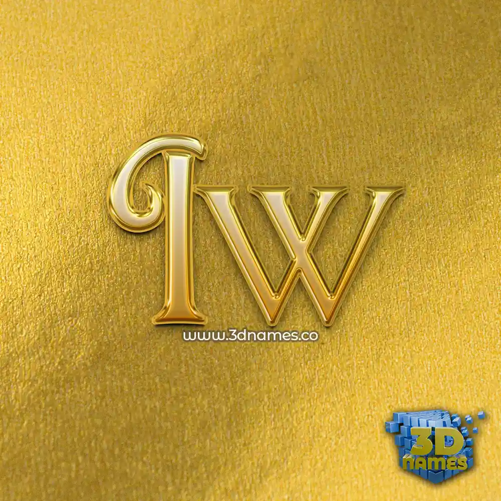 iw in All Gold style - 3D name wallpaper