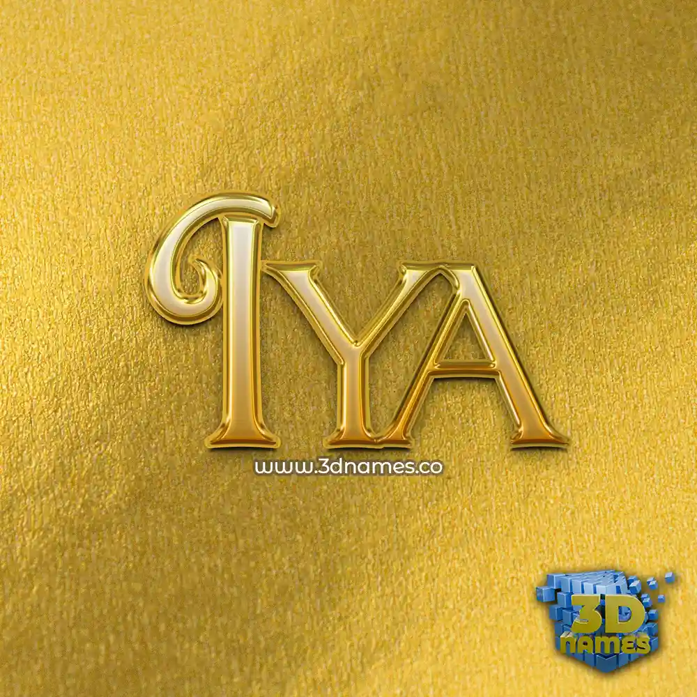 iya in All Gold style - 3D name wallpaper