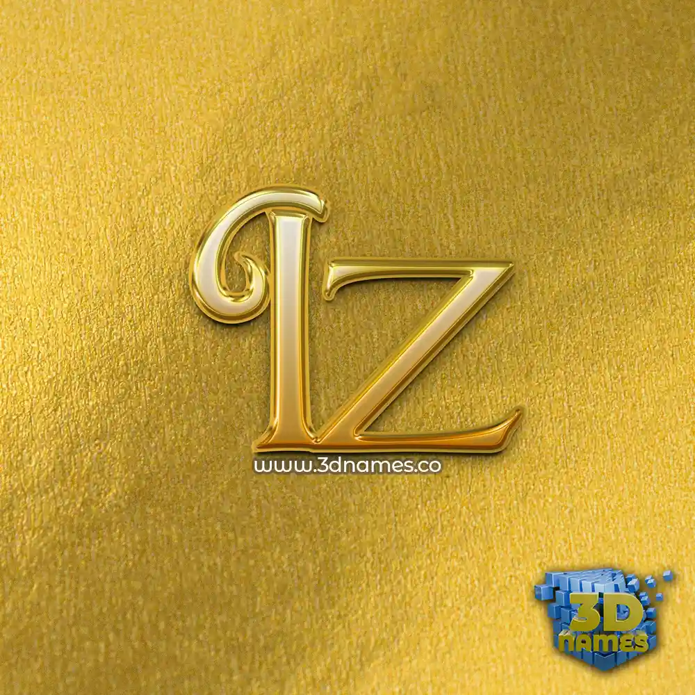 iz in All Gold style - 3D name wallpaper