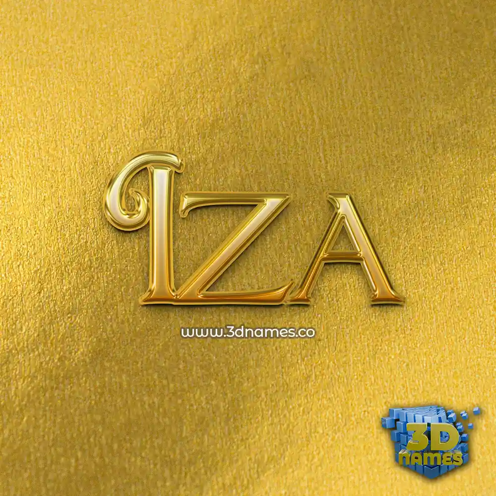 iza in All Gold style - 3D name wallpaper