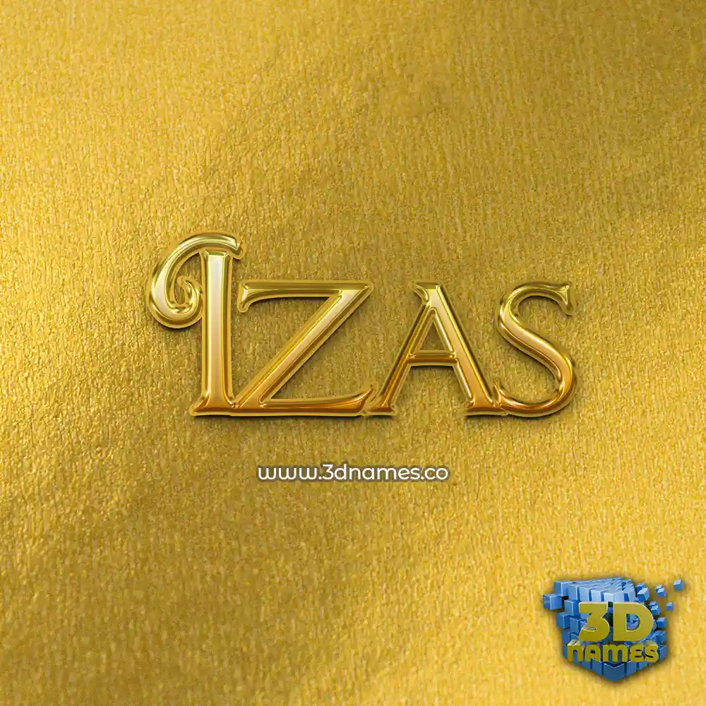 izas in All Gold style - 3D name wallpaper