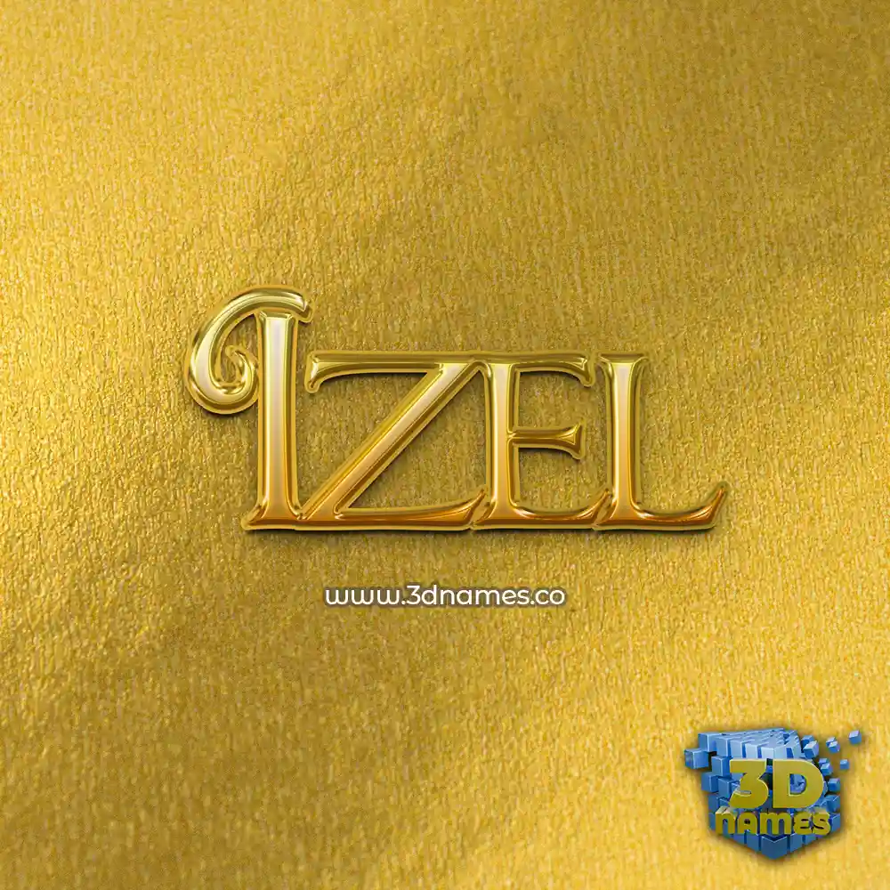 izel in All Gold style - 3D name wallpaper