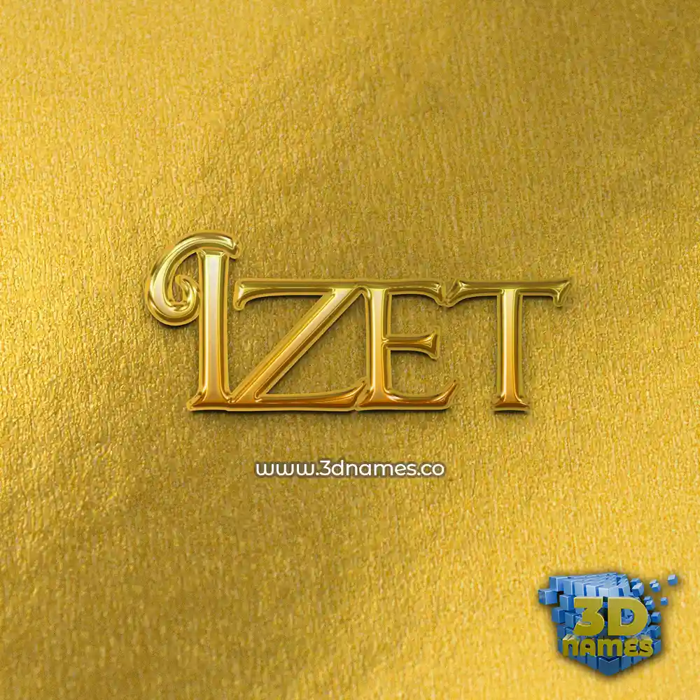 izet in All Gold style - 3D name wallpaper