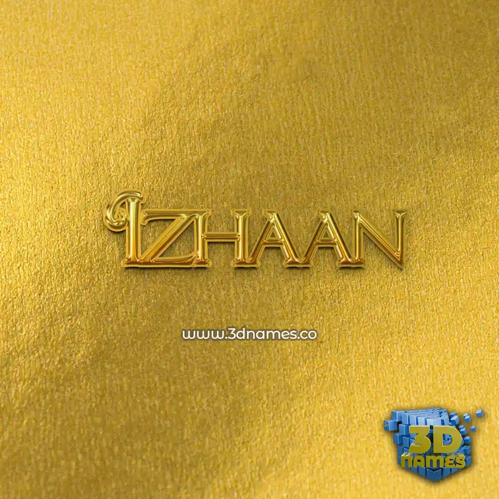 izhaan in All Gold style - 3D name wallpaper