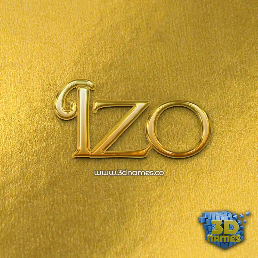 izo in All Gold style - 3D name wallpaper