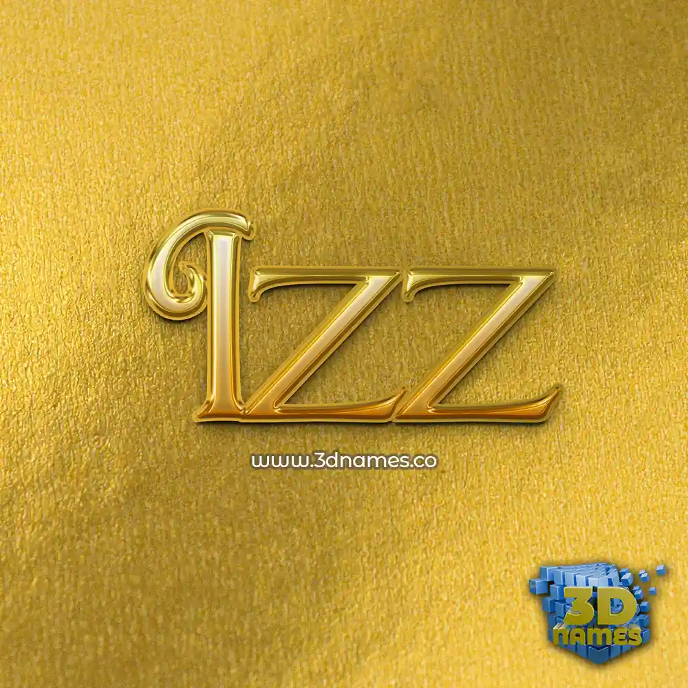 izz in All Gold style - 3D name wallpaper