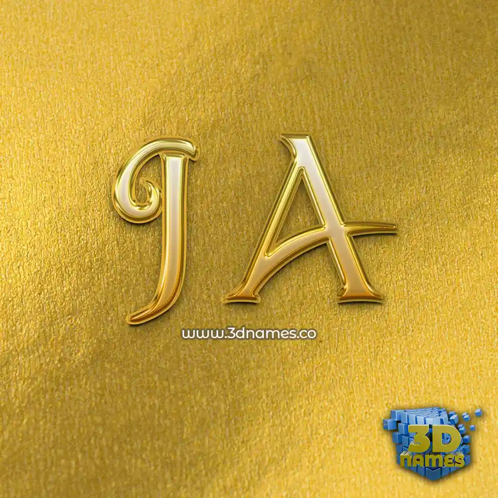 j a in All Gold style - 3D name wallpaper