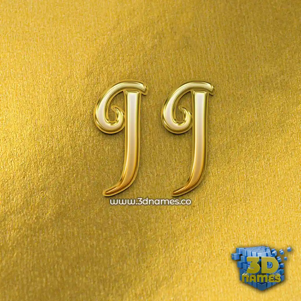 j j in All Gold style - 3D name wallpaper