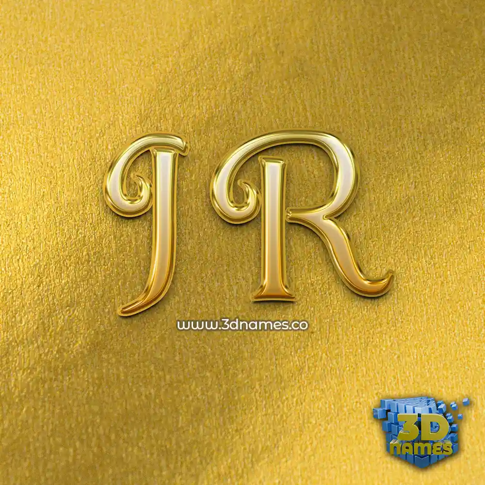 j r in All Gold style - 3D name wallpaper