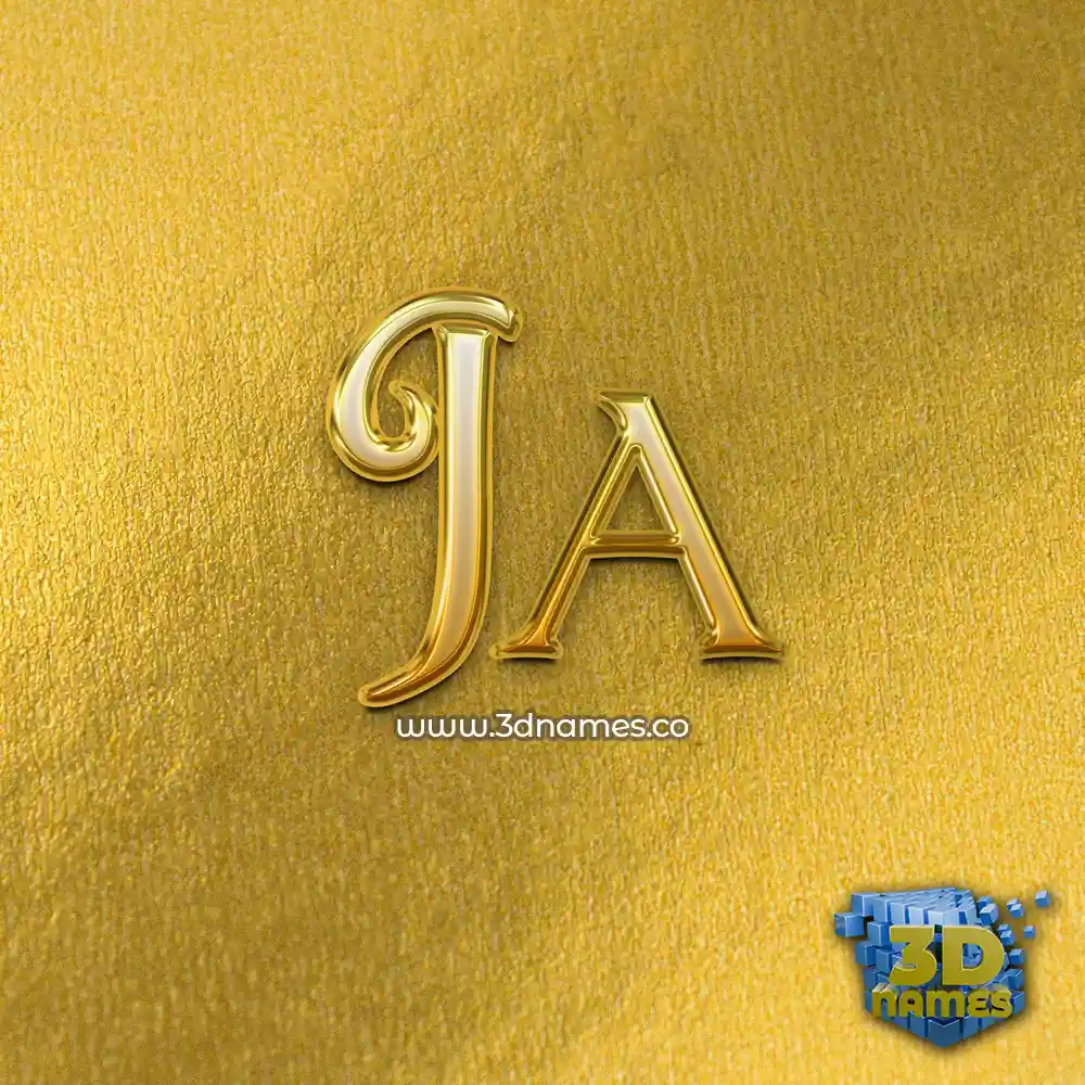 ja in All Gold style - 3D name wallpaper