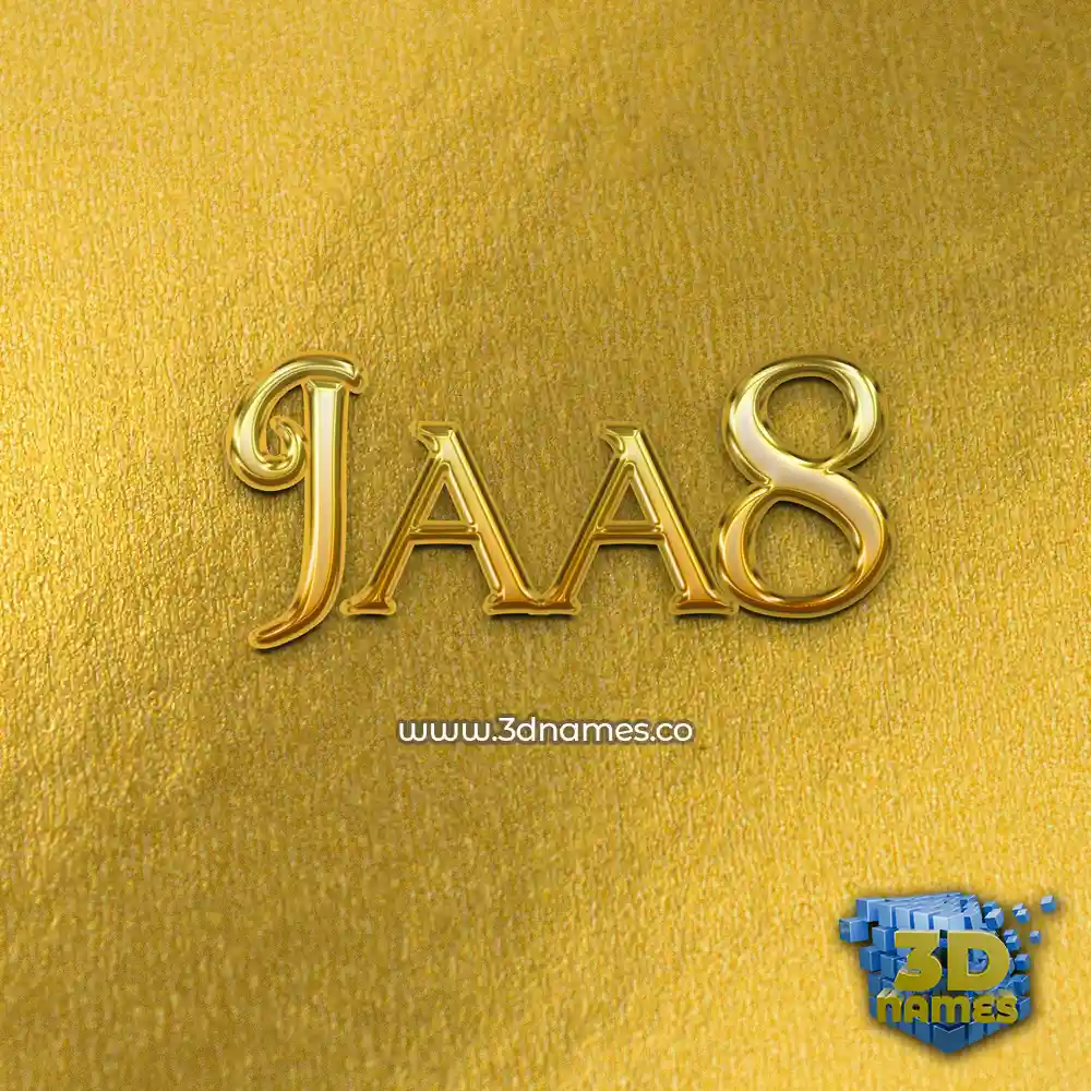 jaa8 in All Gold style - 3D name wallpaper