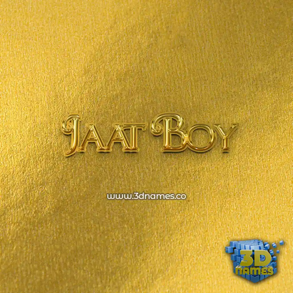 jaat boy in All Gold style - 3D name wallpaper