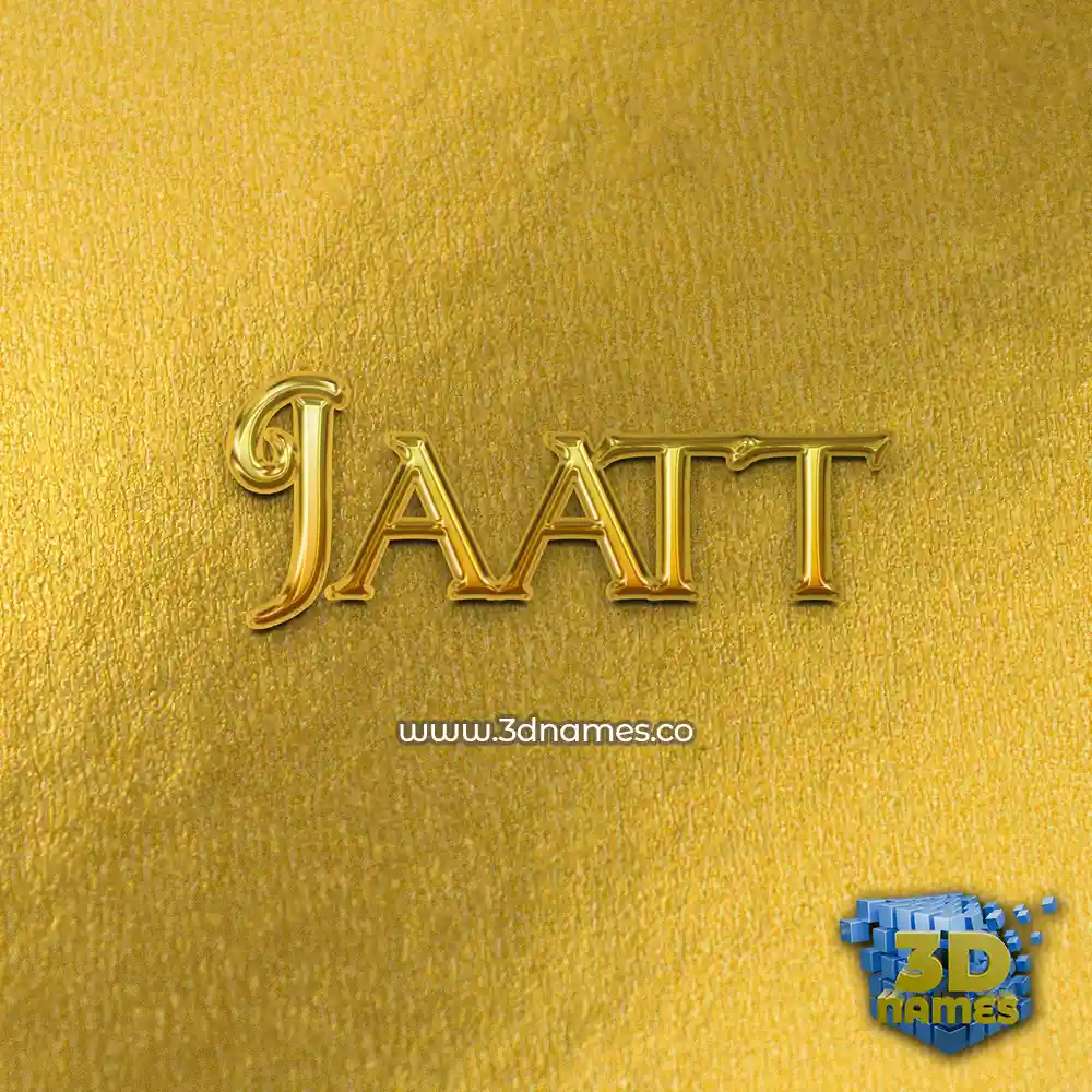 jaatt in All Gold style - 3D name wallpaper