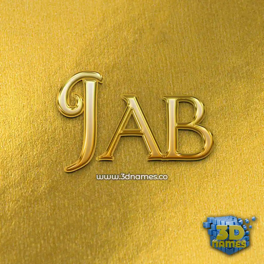 jab in All Gold style - 3D name wallpaper