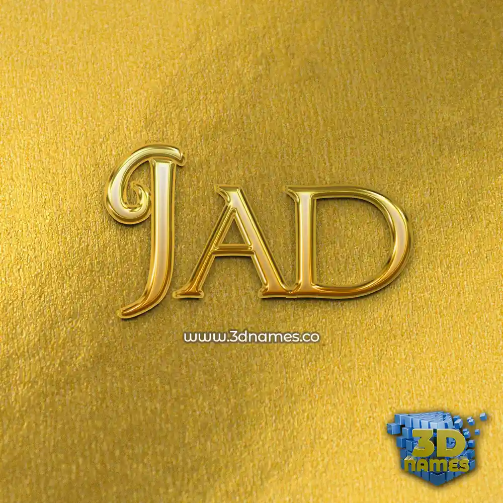 jad in All Gold style - 3D name wallpaper