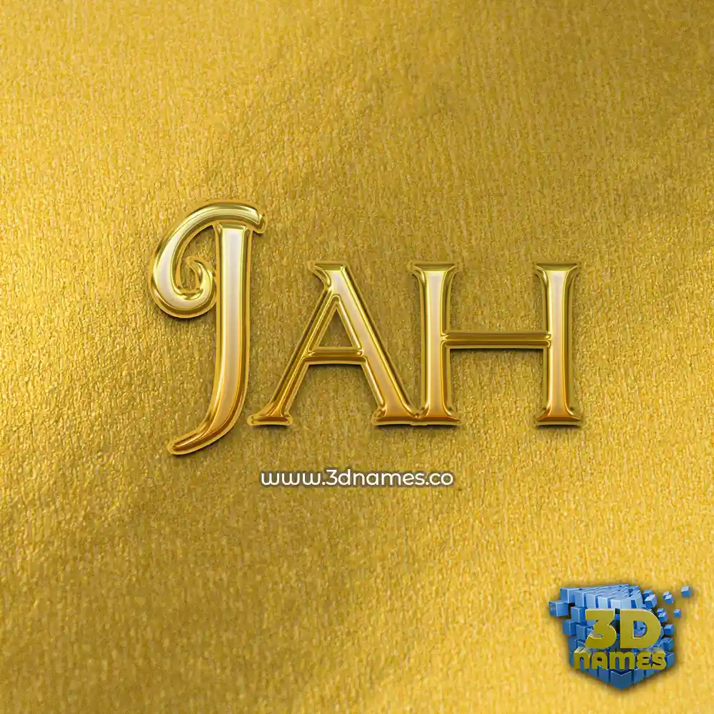 jah in All Gold style - 3D name wallpaper