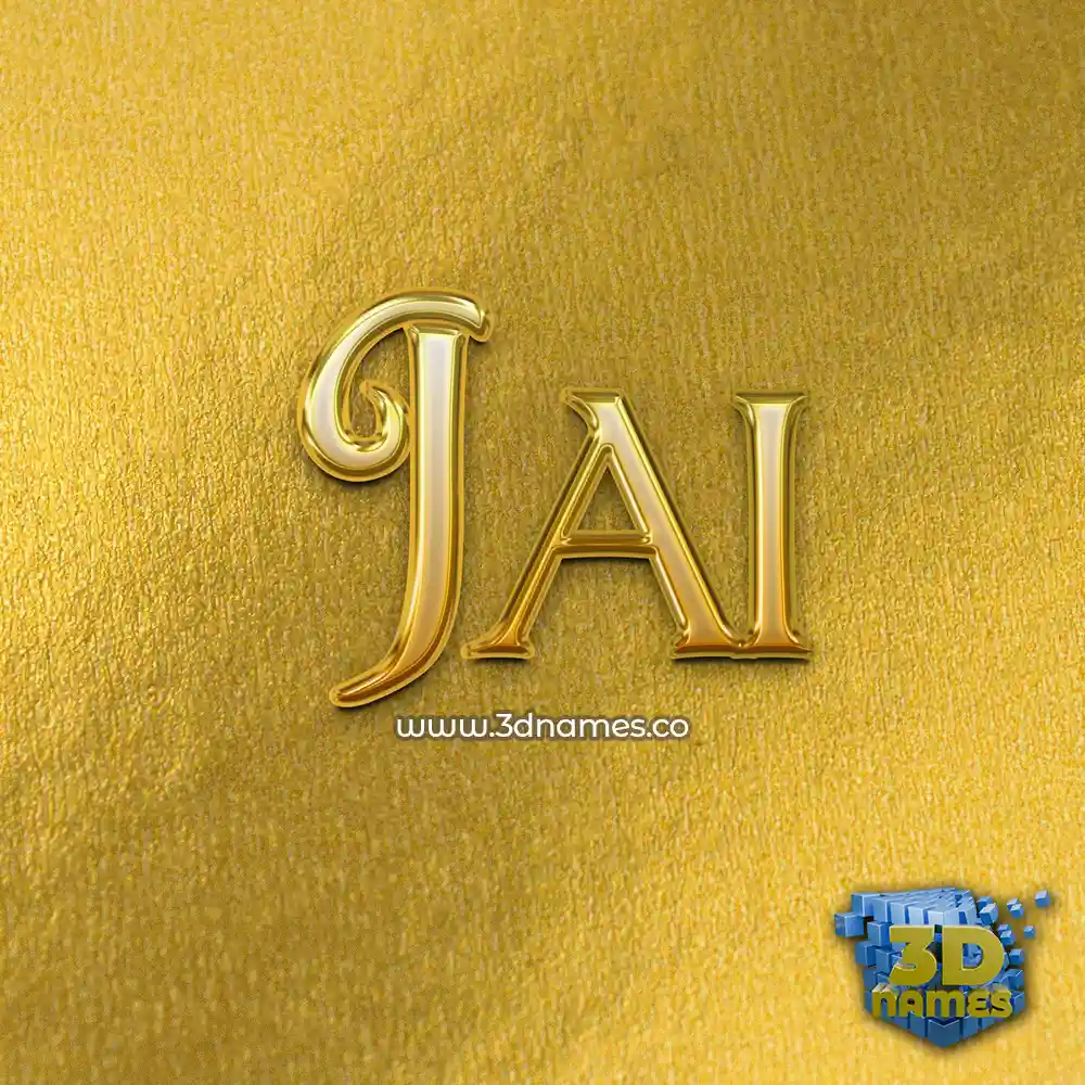 jai in All Gold style - 3D name wallpaper