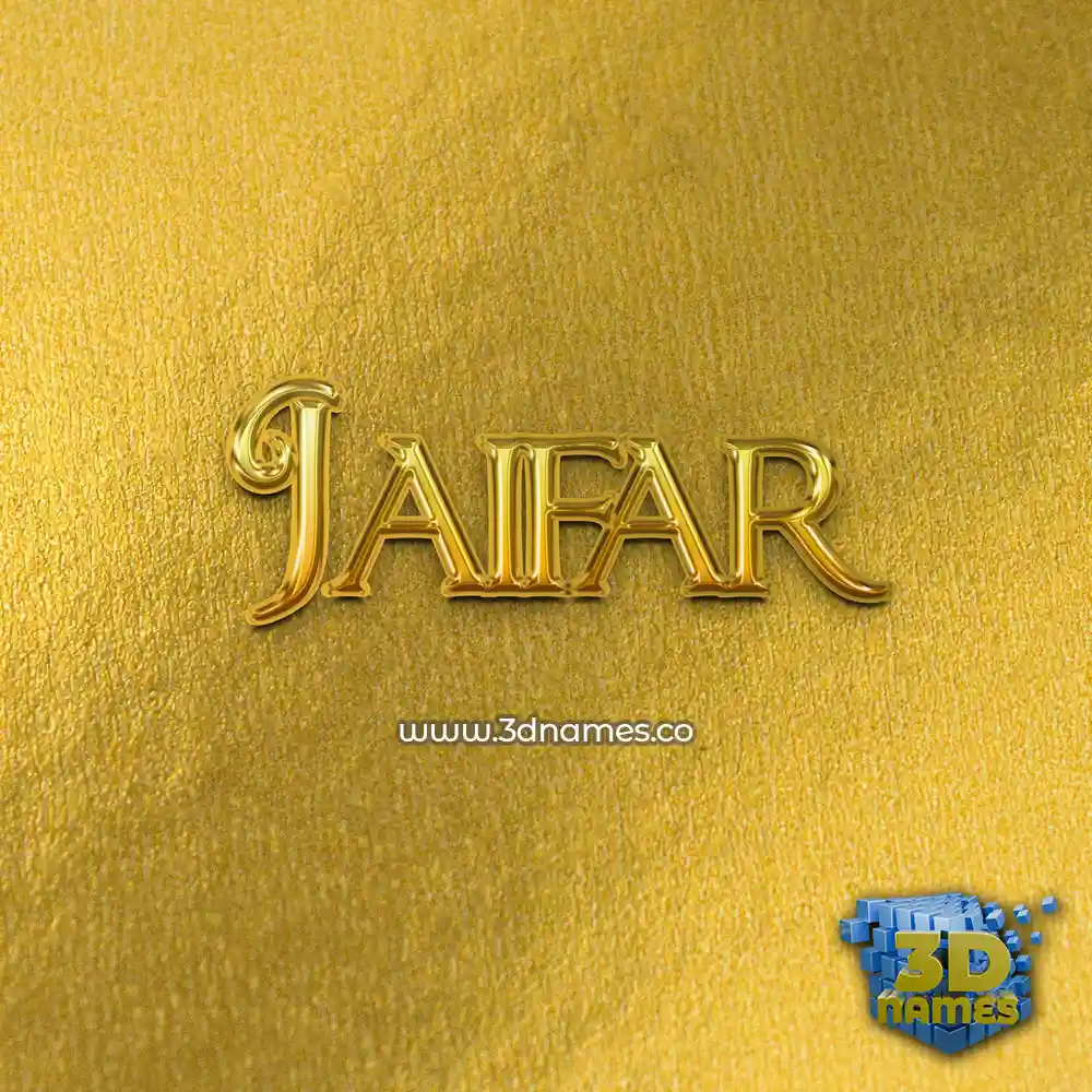 jaifar in All Gold style - 3D name wallpaper