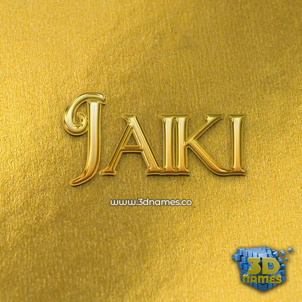jaiki in All Gold style - 3D name wallpaper