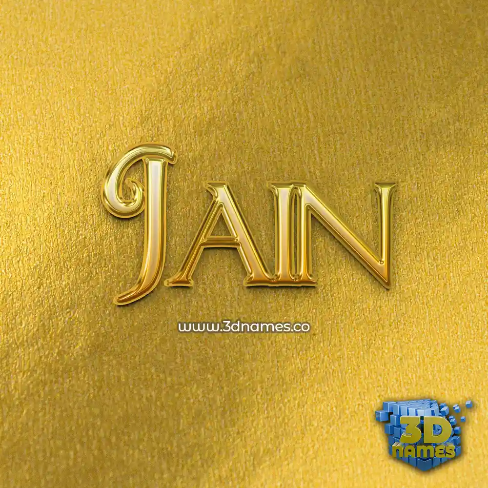 jain in All Gold style - 3D name wallpaper