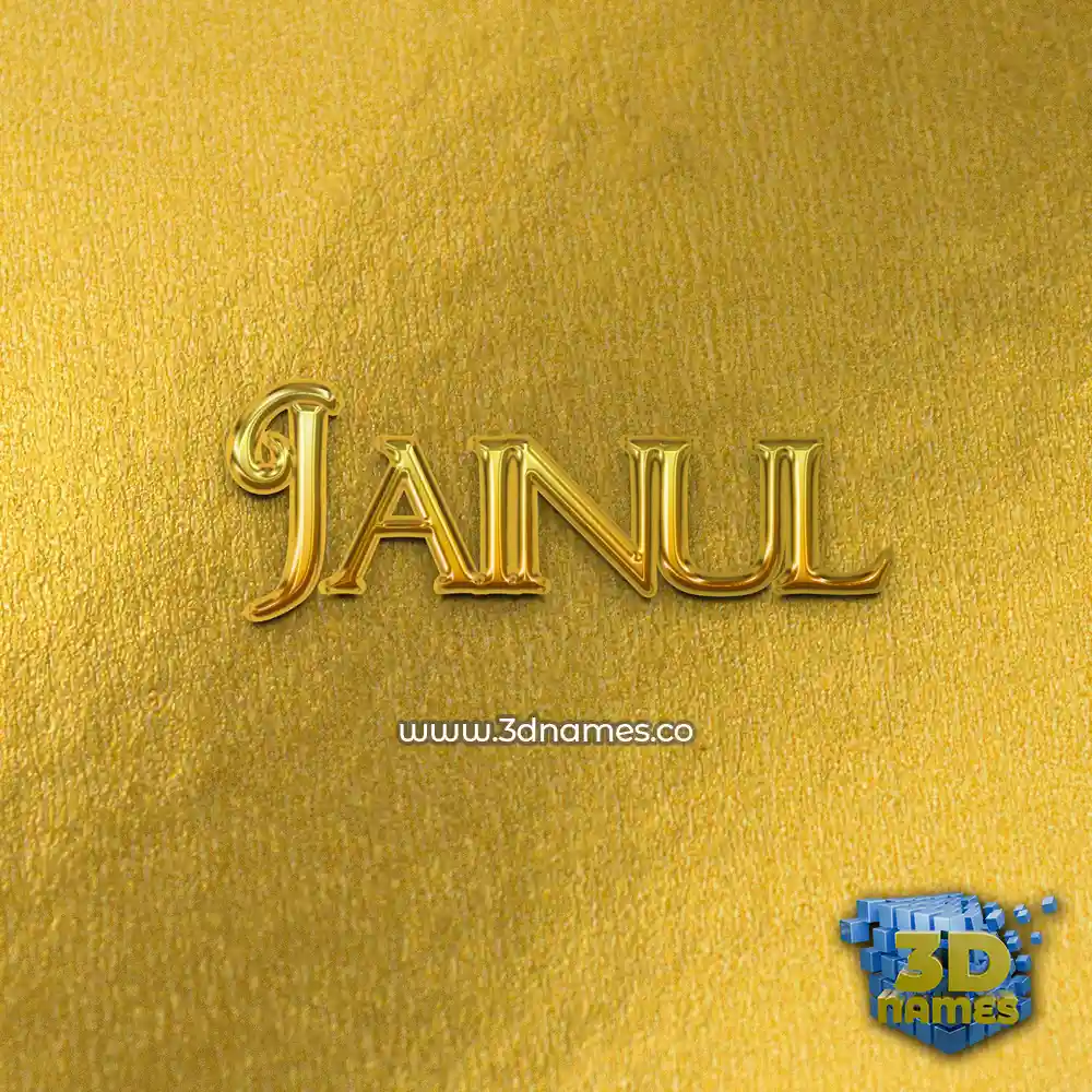 jainul in All Gold style - 3D name wallpaper