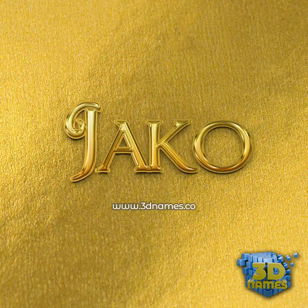jako in All Gold style - 3D name wallpaper