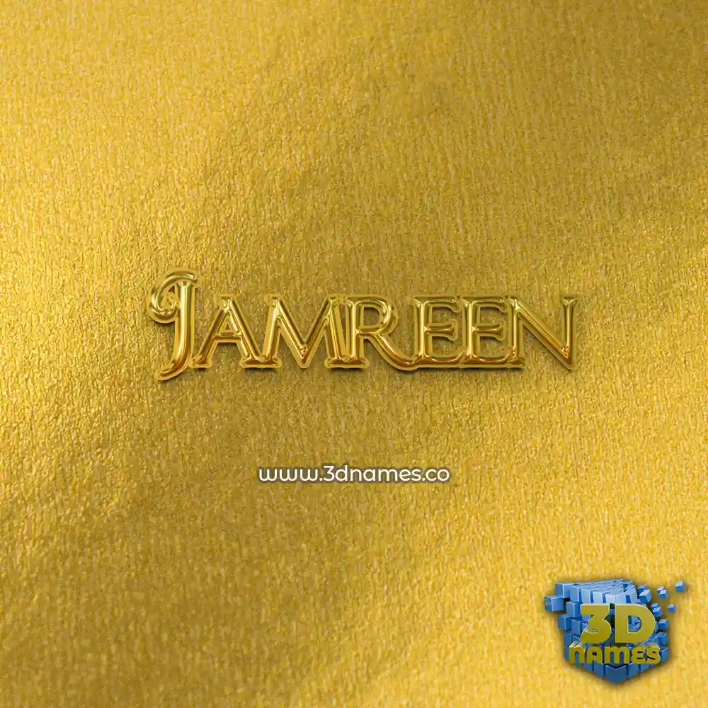 jamreen in All Gold style - 3D name wallpaper