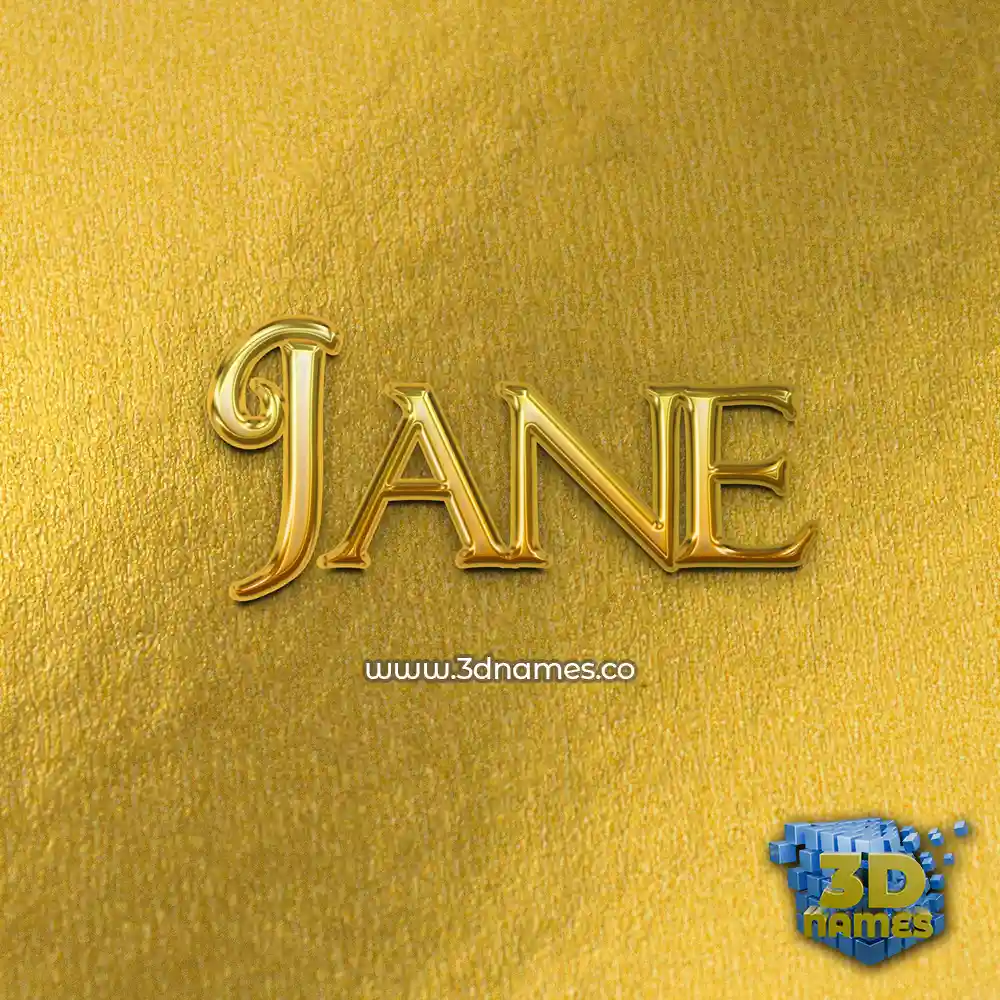 jane in All Gold style - 3D name wallpaper