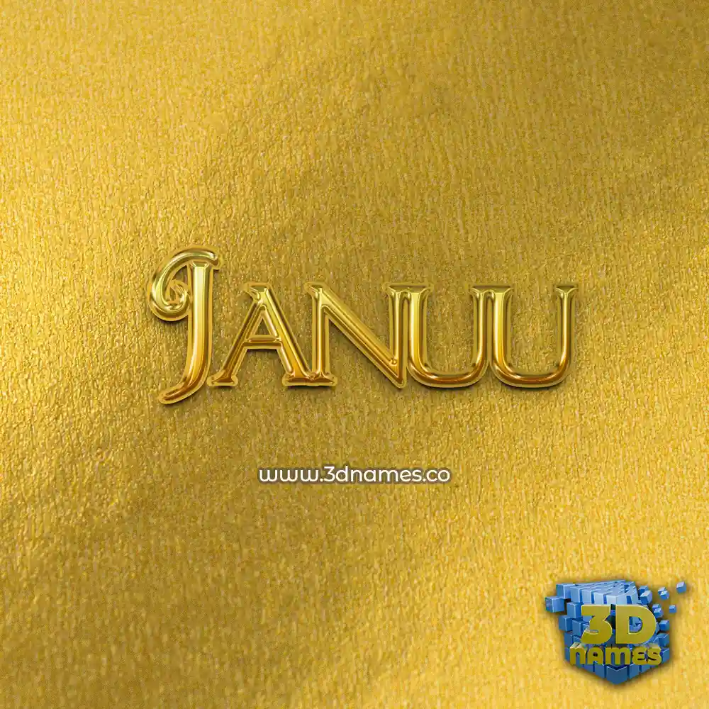 januu in All Gold style - 3D name wallpaper