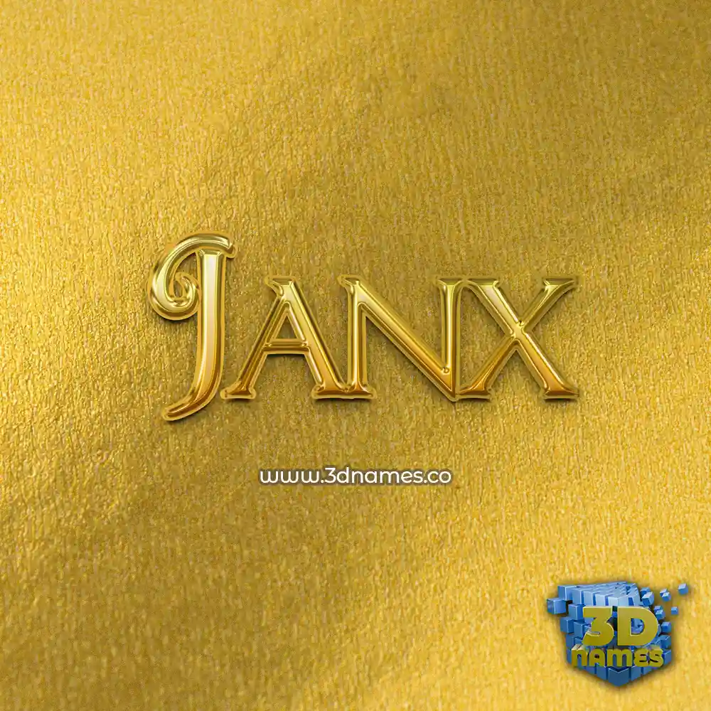 janx in All Gold style - 3D name wallpaper