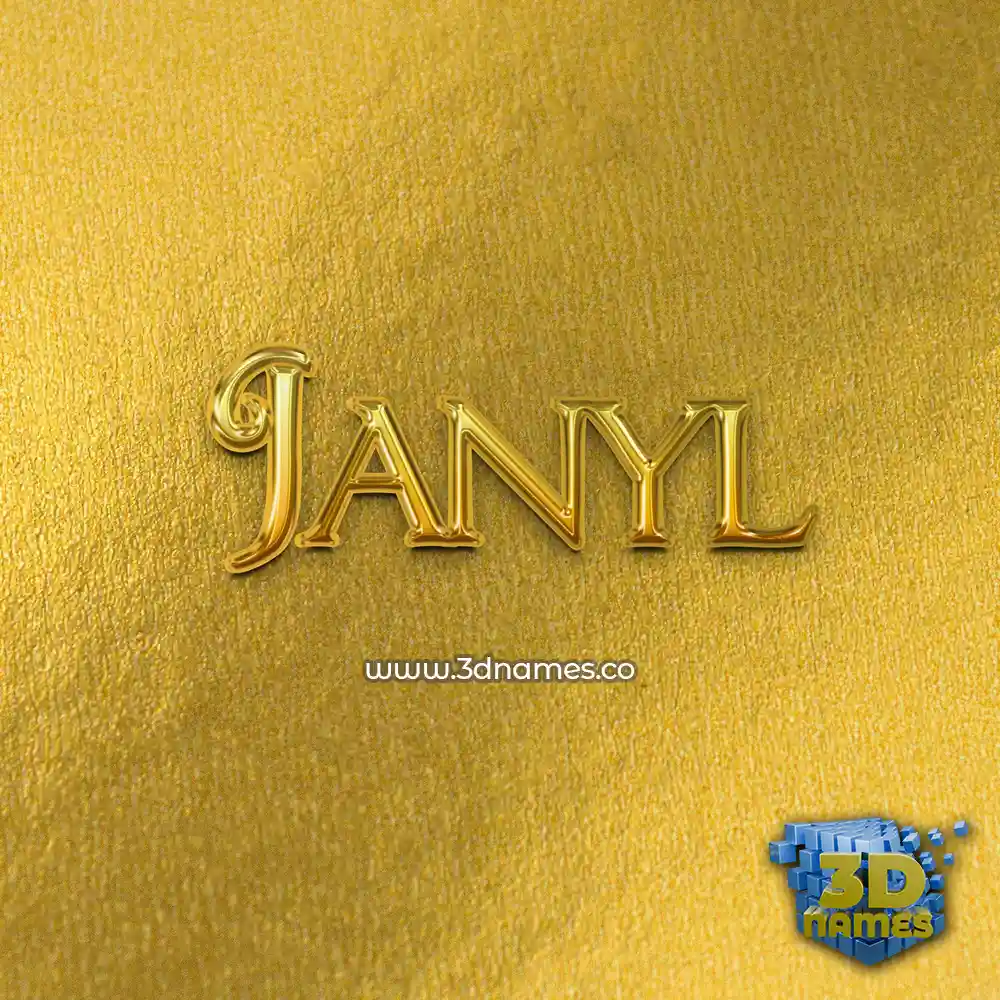 janyl in All Gold style - 3D name wallpaper