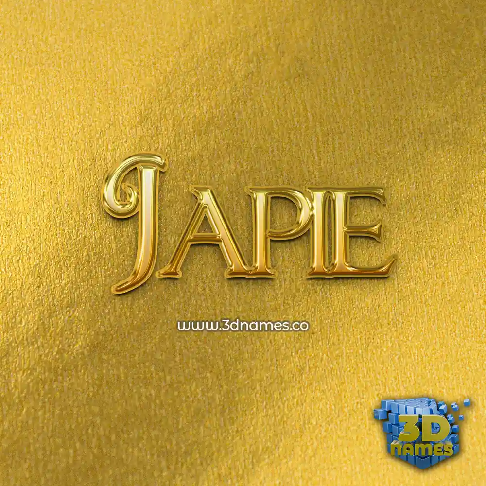 japie in All Gold style - 3D name wallpaper