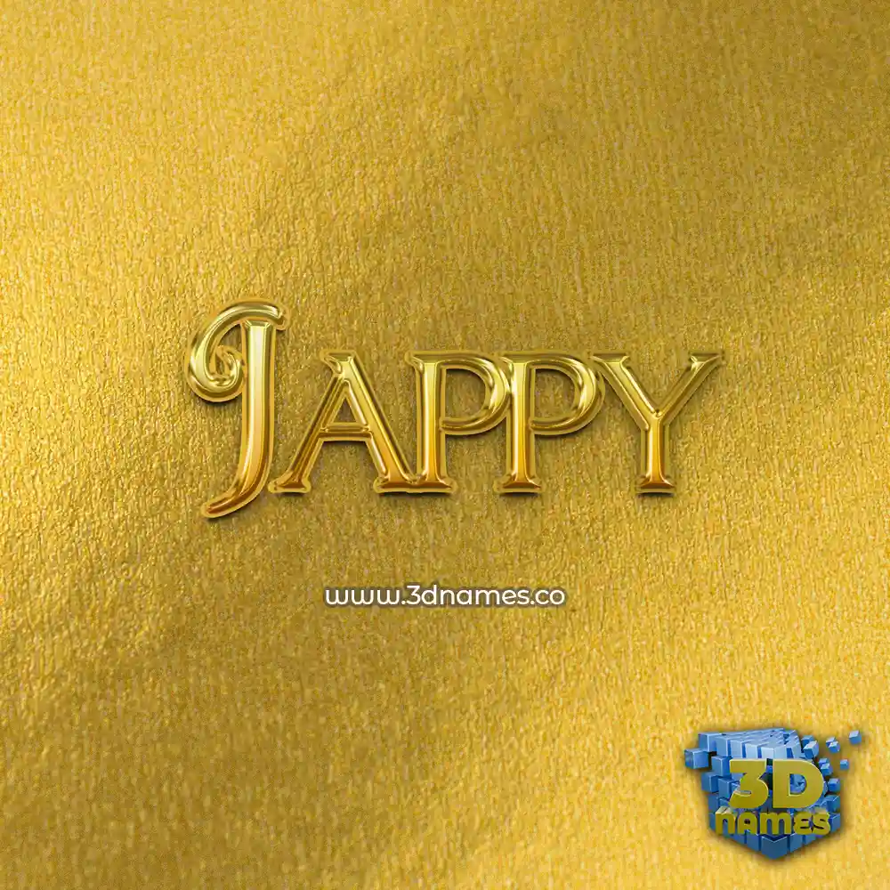 jappy in All Gold style - 3D name wallpaper