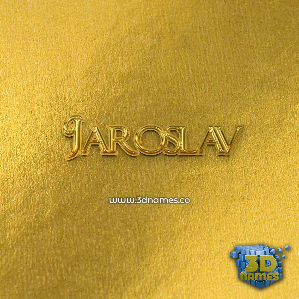 jaroslav in All Gold style - 3D name wallpaper