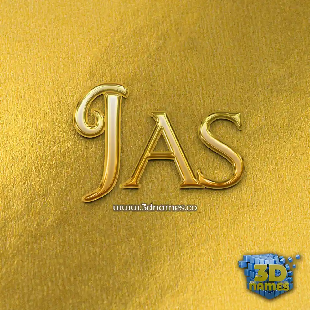 jas in All Gold style - 3D name wallpaper