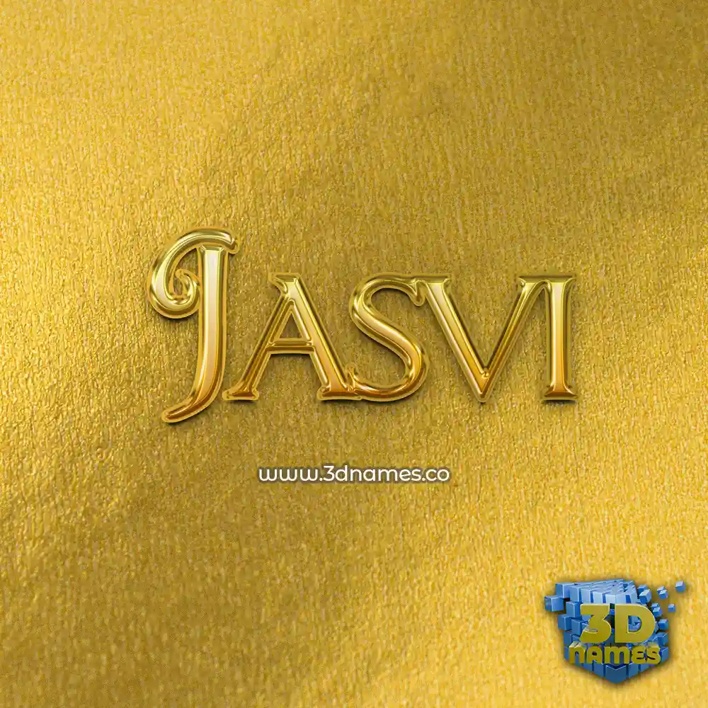 jasvi in All Gold style - 3D name wallpaper