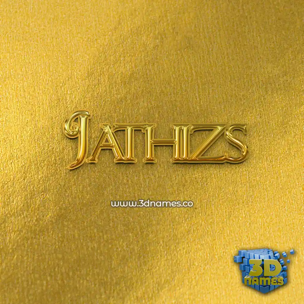 jathizs in All Gold style - 3D name wallpaper