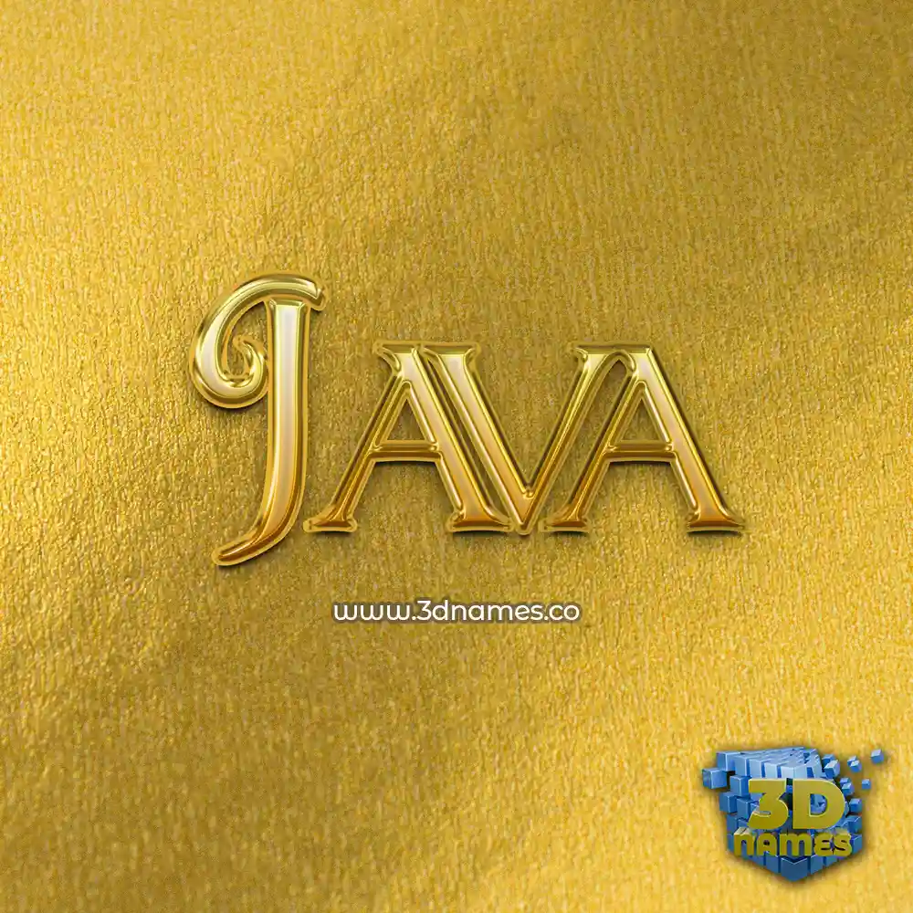 java in All Gold style - 3D name wallpaper