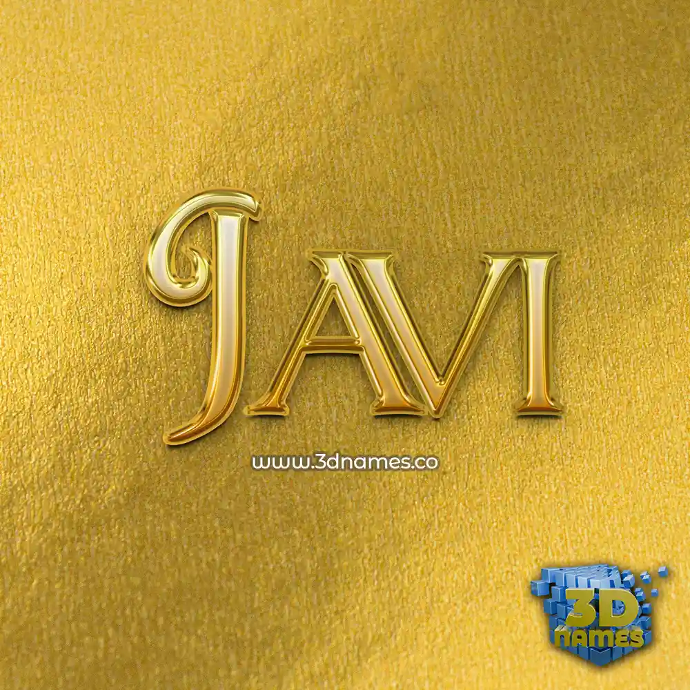 javi in All Gold style - 3D name wallpaper