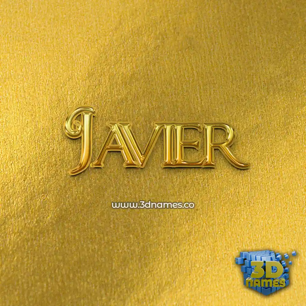 javier in All Gold style - 3D name wallpaper