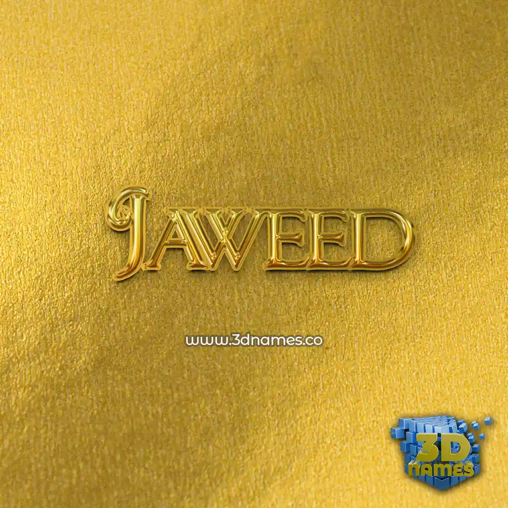 jaweed in All Gold style - 3D name wallpaper