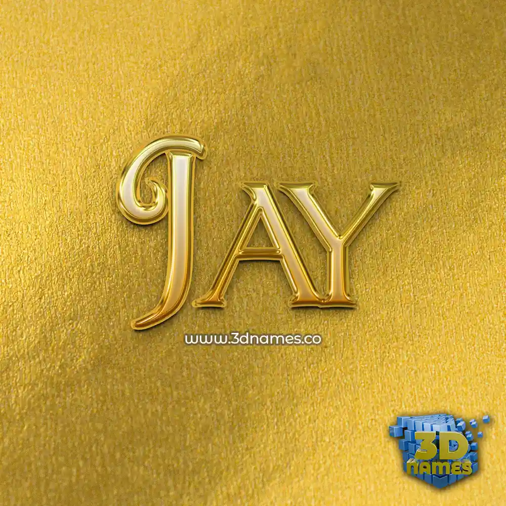 jay in All Gold style - 3D name wallpaper