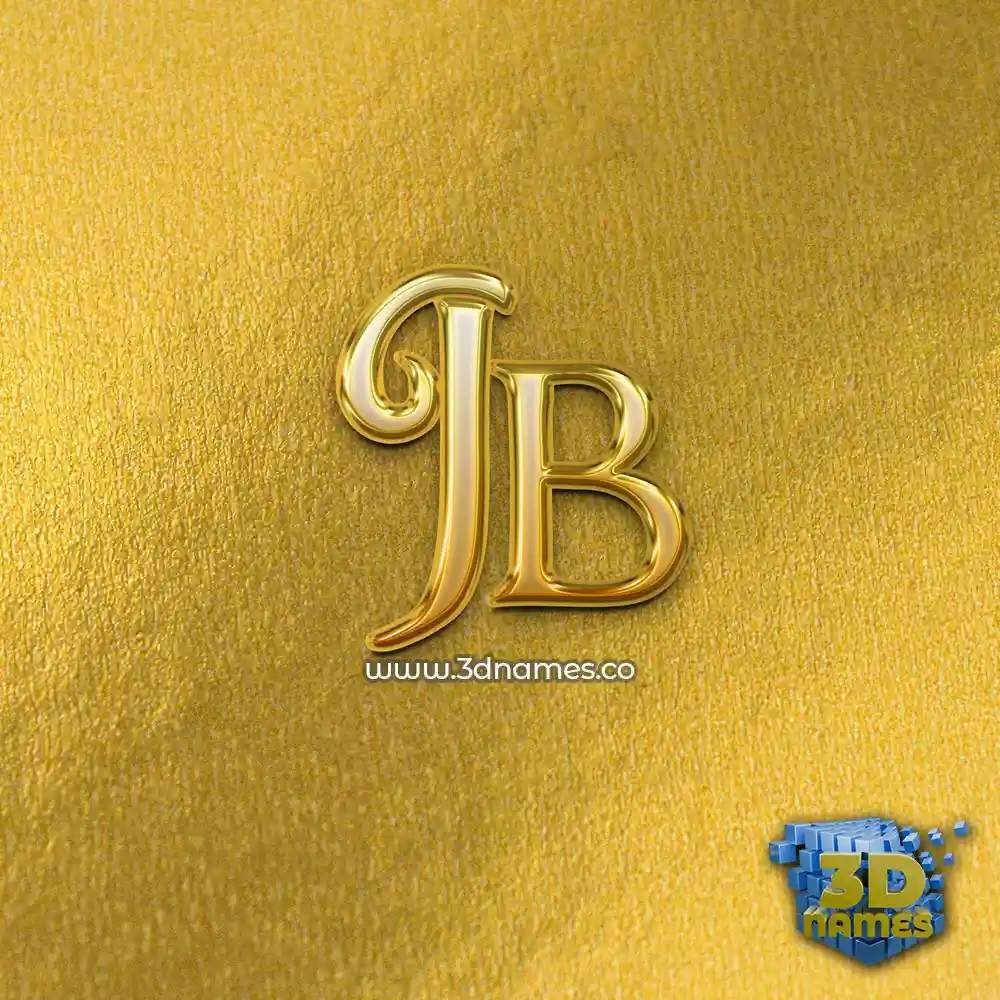 jb in All Gold style - 3D name wallpaper
