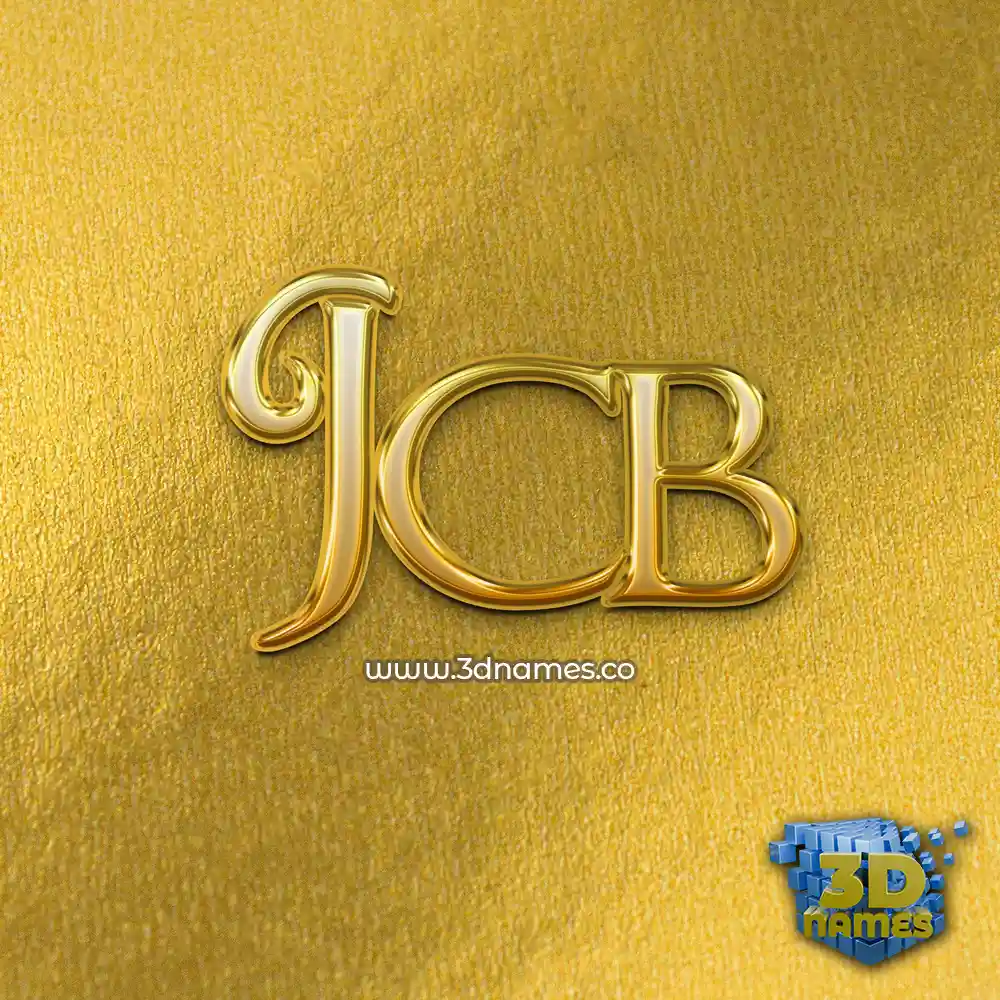 jcb in All Gold style - 3D name wallpaper