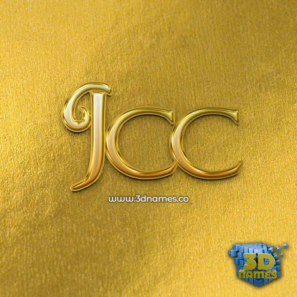 jcc in All Gold style - 3D name wallpaper