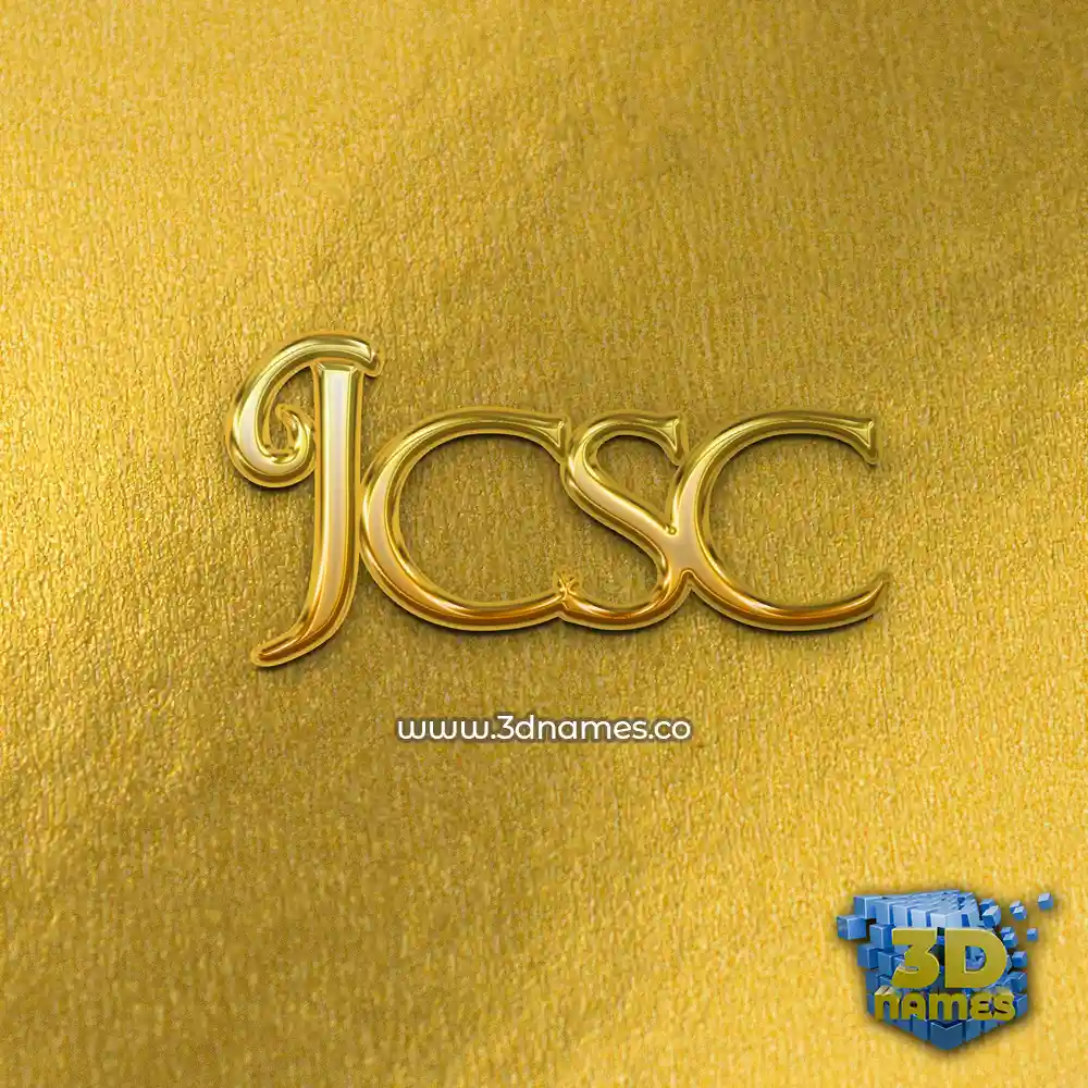 jcsc in All Gold style - 3D name wallpaper